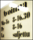 Avoinna ma-to 8-16.30, pe 8-16, La suljettu